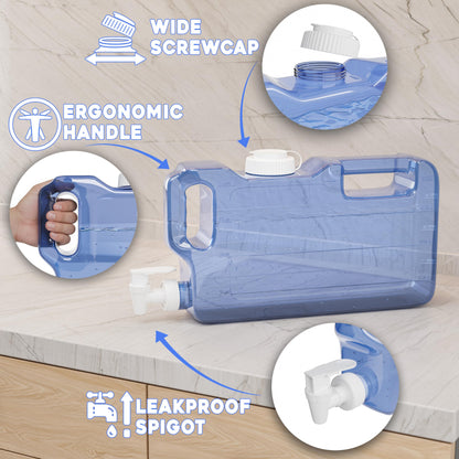 1,1-Gallonen-Wasserspender für den Kühlschrank mit Zapfhahn – BPA-freier, schlanker Wasserkrug aus Kunststoff mit auslaufsicherem Ausgießer | Nachfüllbarer Wasserbehälter für den Kühlschrank, praktische Griffe