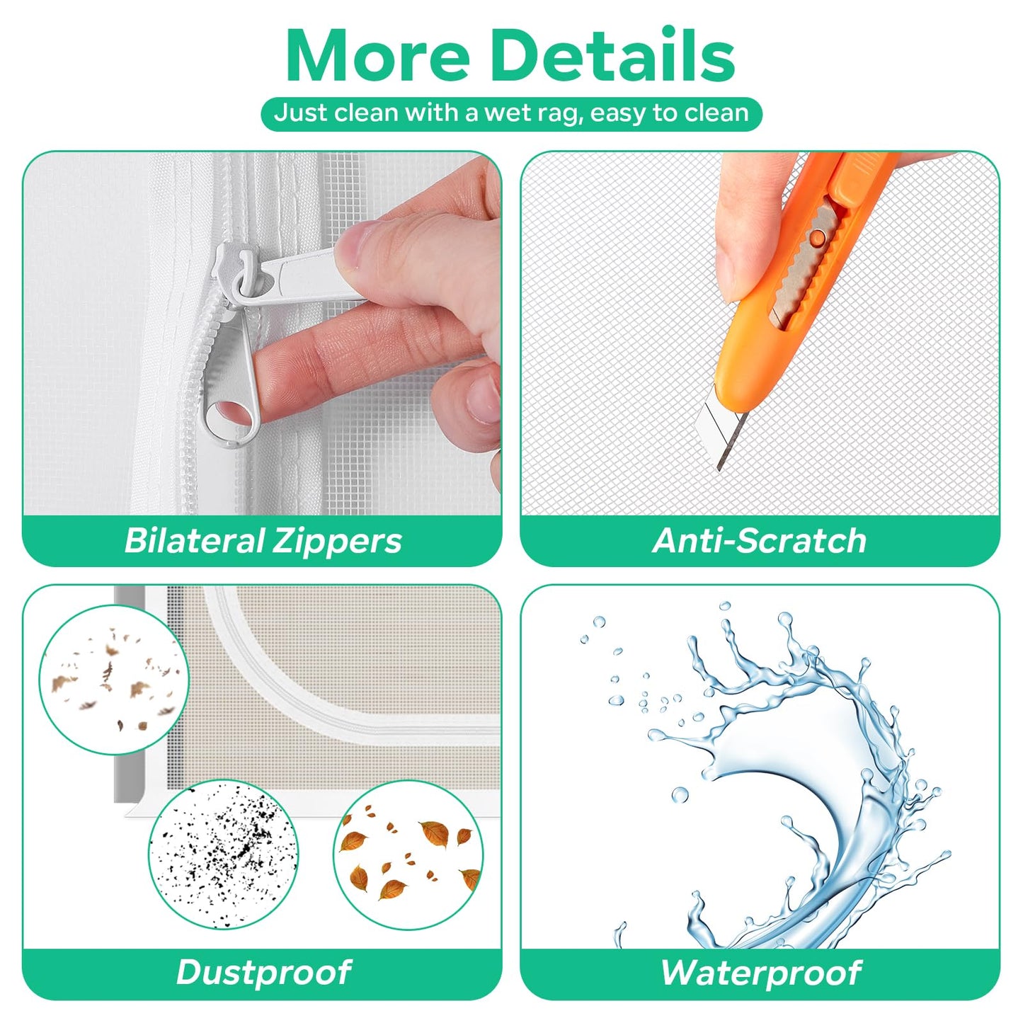 Verstärkte Katzenschutztür, 35,5 x 82 Zoll (ca. 90 x 208 cm), robuste, haustiersichere Tür mit beidseitigem Reißverschluss, verhindert, dass Hunde und Katzen aus dem Haus, Schlafzimmer, Wohnzimmer, Küche oder von der Terrasse entkommen. 