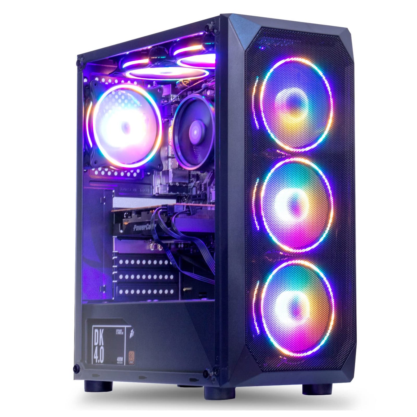 MXZ Gaming PC Computer R5 3600, RTX 4060, 16G DDR4, NVME 500G, B450,6RGB Fans,Windows 11 Pro Ready to use, Gamer Desktop Computer(R5 3600| RTX 4060)
