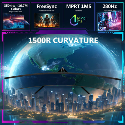 Z-Edge 32 inch Curved Gaming Monitor, FHD 1080P 240Hz Curved Monitor,1500R Computer Monitor, MPRT 1ms Monitor, UG32P 2X DP 1.4 Ports and 2X HDMI 2.0 Ports