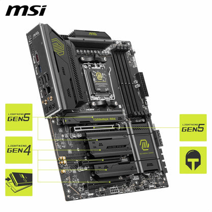 MSI MAG B850 Tomahawk MAX WiFi Motherboard, ATX - Supports AMD Ryzen 9000/8000 / 7000 Processors, AM5-80A SPS VRM, DDR5 Memory Boost 8400+ MT/s (OC), PCIe 5.0 x16, M.2 Gen5, Wi-Fi 7, 5G LAN