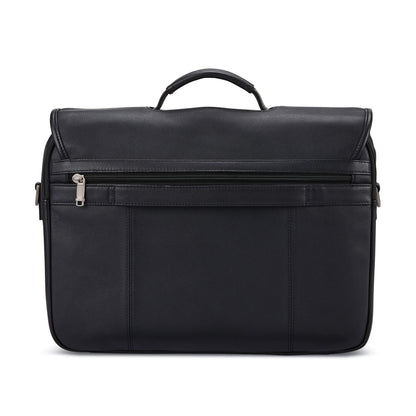 Samsonite Classic Leather Flapover, Black, One Size
