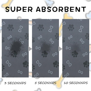 Pet Cat Dog Food Mat Non Slip Mat for Dog Water Bowl Mat Quick Dry Absorbent Cat Feeding Mat, 18.1 * 11.8 in, Dark Grey