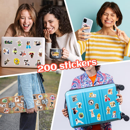 SigyoJeom 200PCS Funny Dog Meme Stickers for Laptop, Puppy Funny Stickers for Adults Teenagers Dogs Sticker Pack Water Bottles Phone Case Meme Pets Dogs Party Decal for Dog Lovers