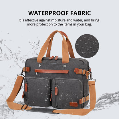 MOLNIA 3 in 1 Laptop Bag for Men, 17.3 Inch Work Bags for Men, Laptop Backpack, Briefcases, Messenger Bag, Computer Bags for Laptops for Men Women, Black