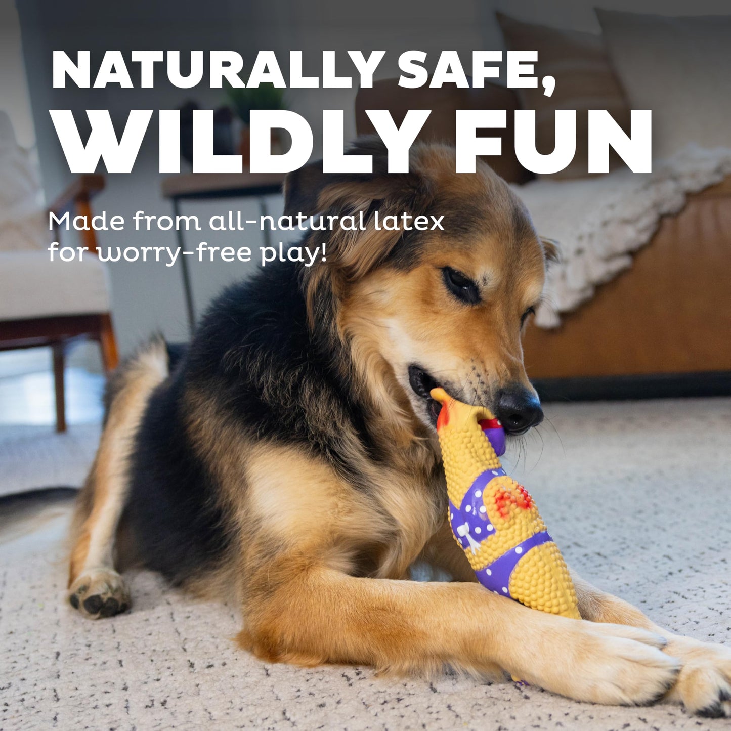 Outward Hound von Charming Pet Squawkers: Henrietta Quietschhuhn aus Latex, lustiges interaktives Hundespielzeug für die Feiertage, große Größe