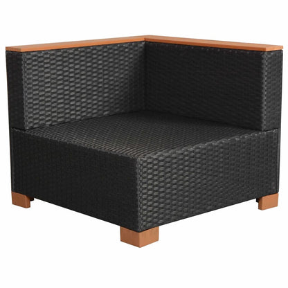 9-tlg. Garten-Lounge-Set mit Auflagen Poly Rattan Schwarz