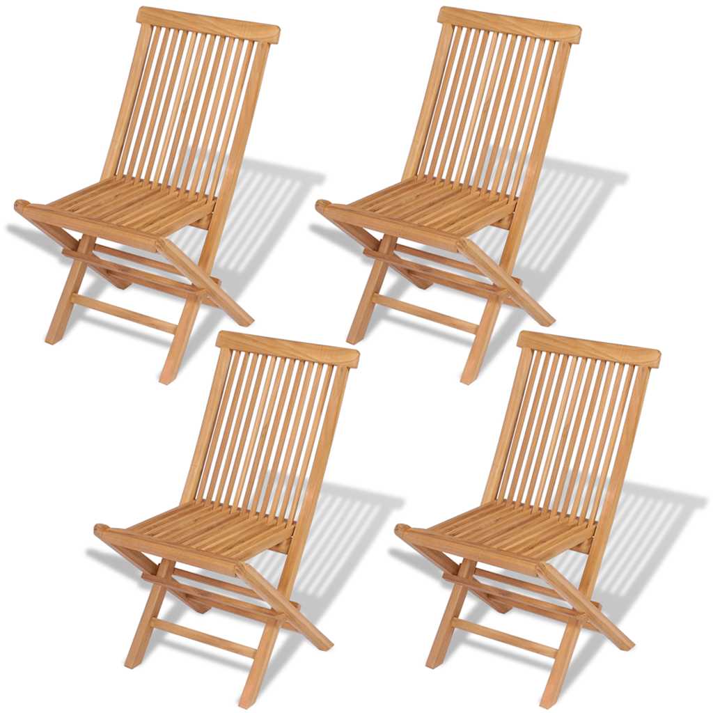 Klappbare Gartenstühle 4 Stk. Massivholz Teak