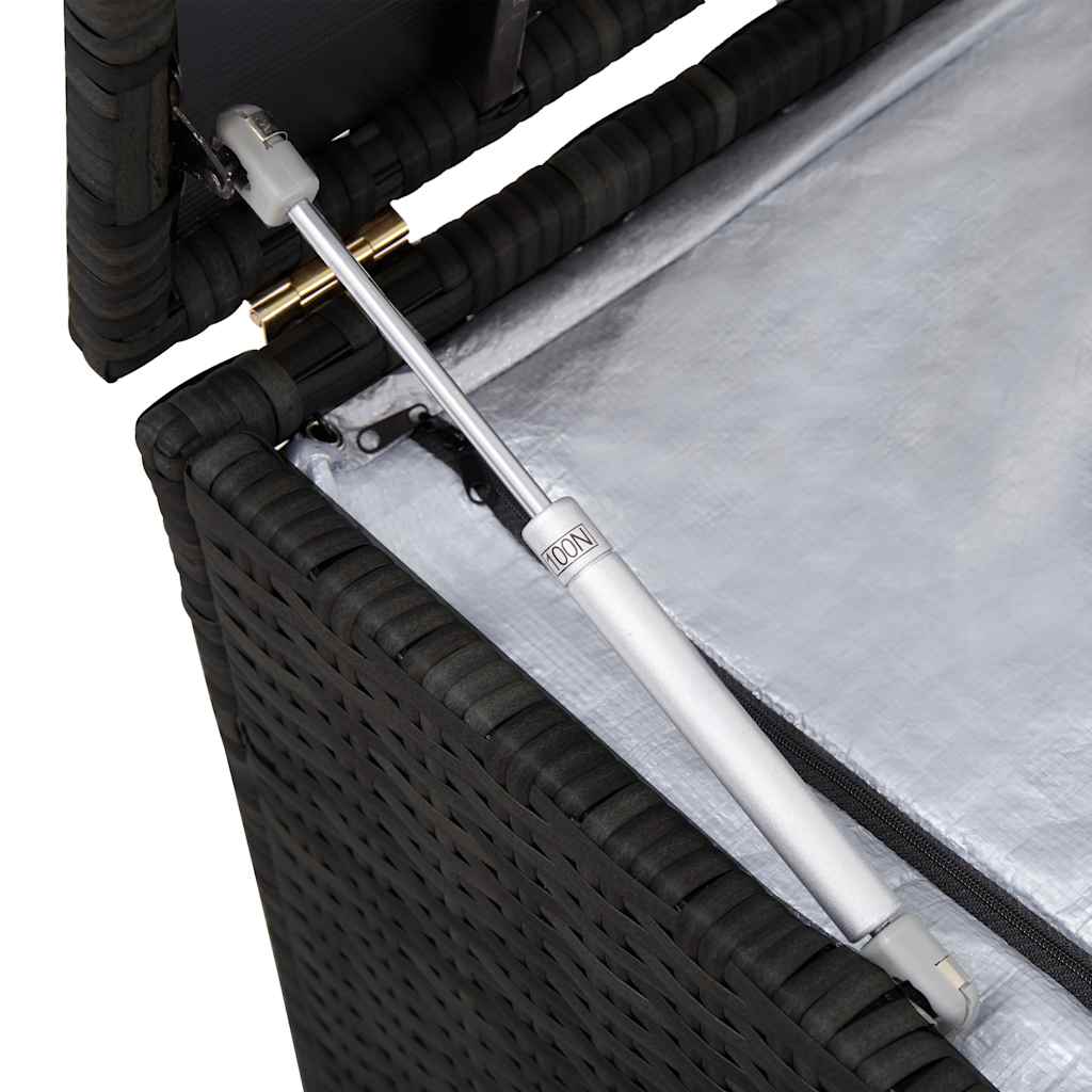 Garden-Auflagenbox Schwarz 150x50x60 cm Poly Rattan