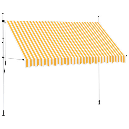 Einziehbare Markise Handbetrieben 350 cm Orange/Weiß Gestreift