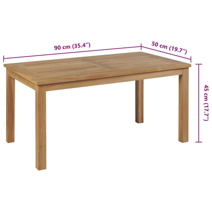 Couchtisch 90x50x45 cm Massivholz Teak