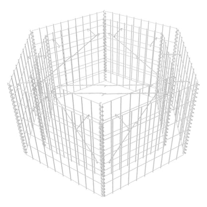 Sechseckiges Gabionen-Hochbeet 100×90×50 cm