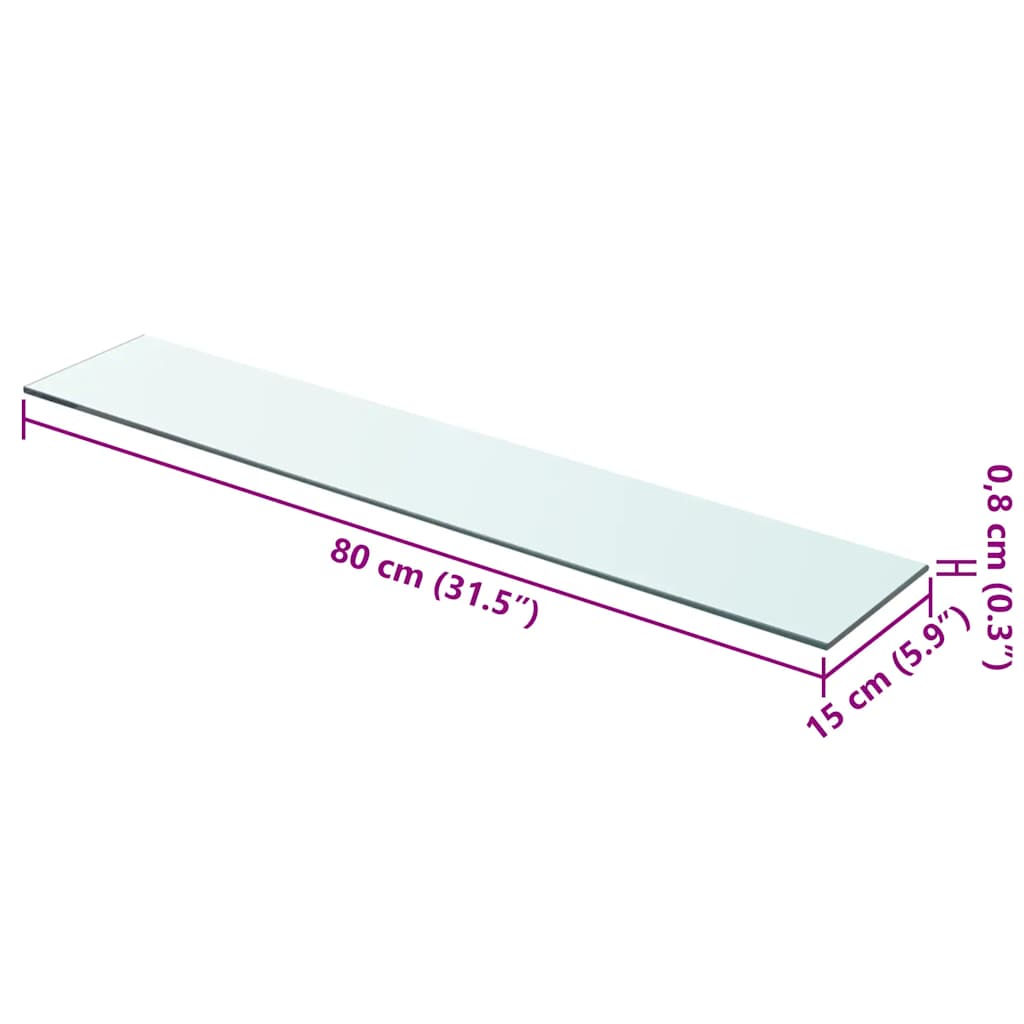 Regalboden Glas Transparent 80x15 cm