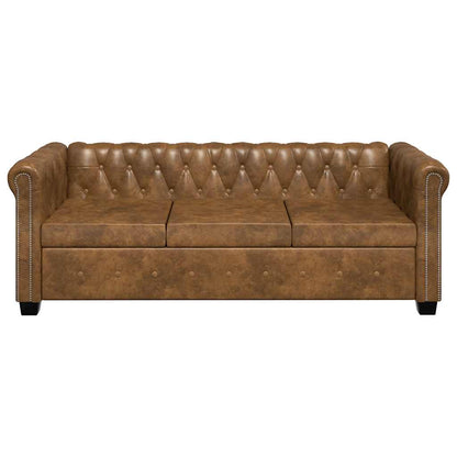 Chesterfield-Sofas 2-Sitzer und 3-Sitzer Braun