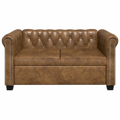 Chesterfield-Sofas 2-Sitzer und 3-Sitzer Braun