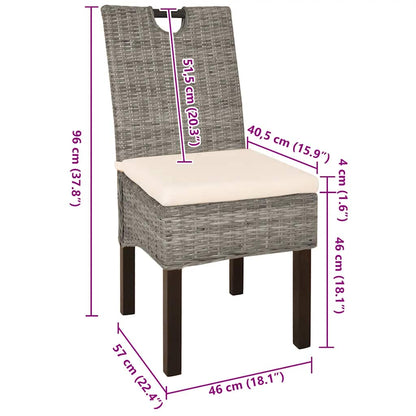 Esszimmerstühle 4 Stk. Kubu-Rattan Mangoholz