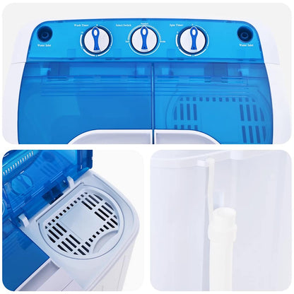 Mini-Waschmaschine mit Schleuder und 2 Kammern 5,6 kg