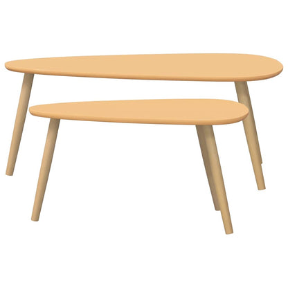 2-tlg. Couchtisch-Set Massivholz Kiefer Braun