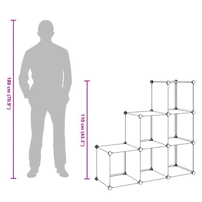 Regalsystem Würfel-Regal mit 6 Fächern Weiß