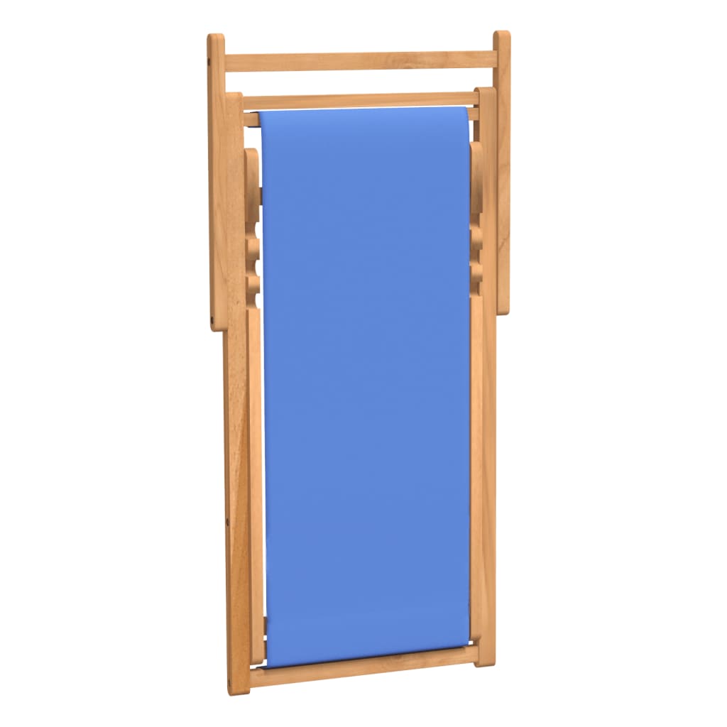 Liegestuhl Teak 56x105x96 cm Blau