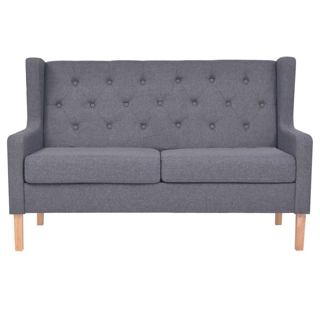 2-tlg. Sofa-Set Stoff Grau