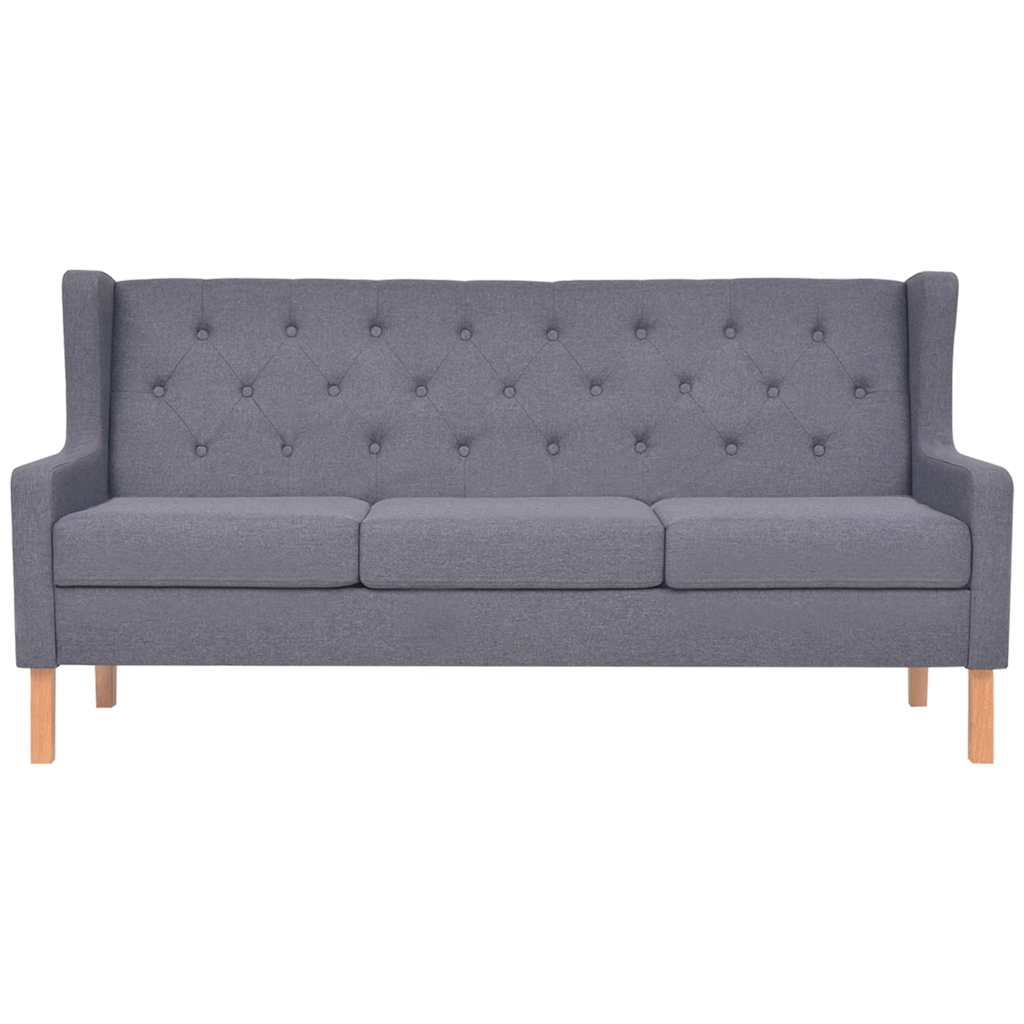 3-tlg. Sofa-Set Stoff Grau