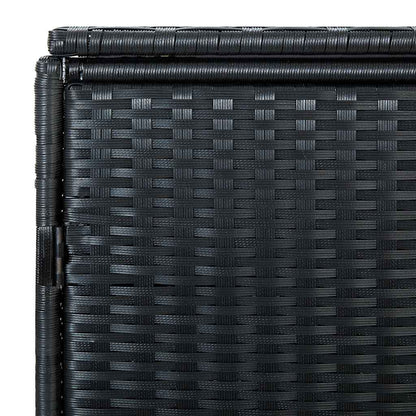Mülltonnenbox für 2 Tonnen Poly Rattan Schwarz 148x80x111 cm