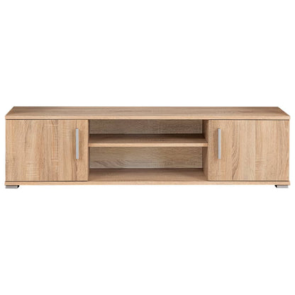 TV Wohnwand mit LED-Leuchten Sonoma Eiche