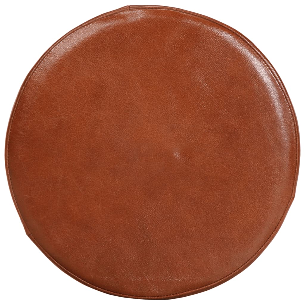 Barhocker 2 Stk. Echtleder und Akazien-Massivholz