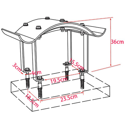 Schornsteinabdeckung Edelstahl 40 x 40 x 36 cm