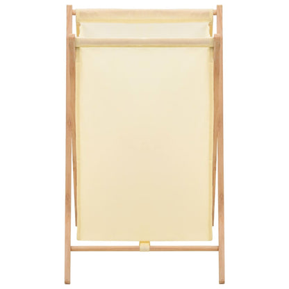 Wäschekorb Zedernholz und Stoff Beige 42x41x64 cm