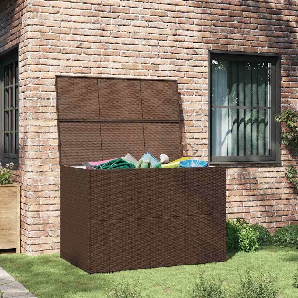 Garden-Auflagenbox Braun 150x100x100 cm Poly Rattan