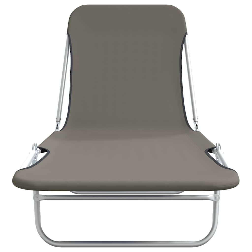 Klappliegen 2 Stk. Stahl und Stoff Grau