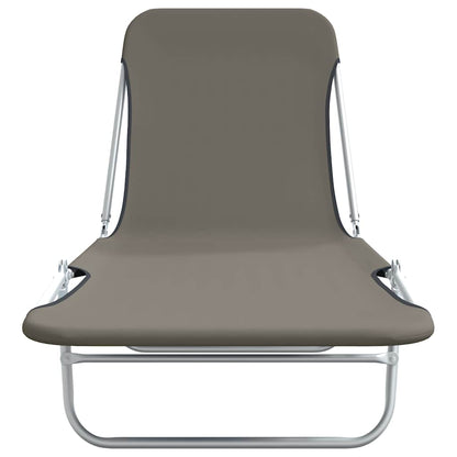 Klappliegen 2 Stk. Stahl und Stoff Grau