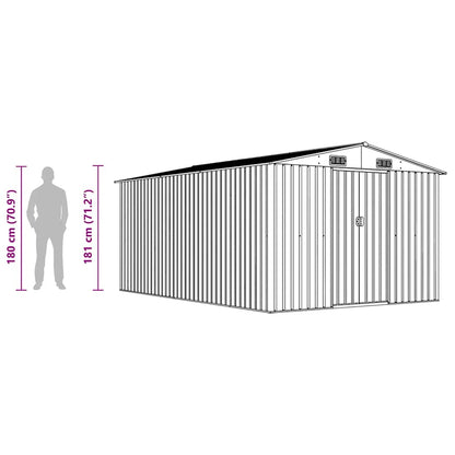 Gerätehaus 257x392x181 cm Metall Grau