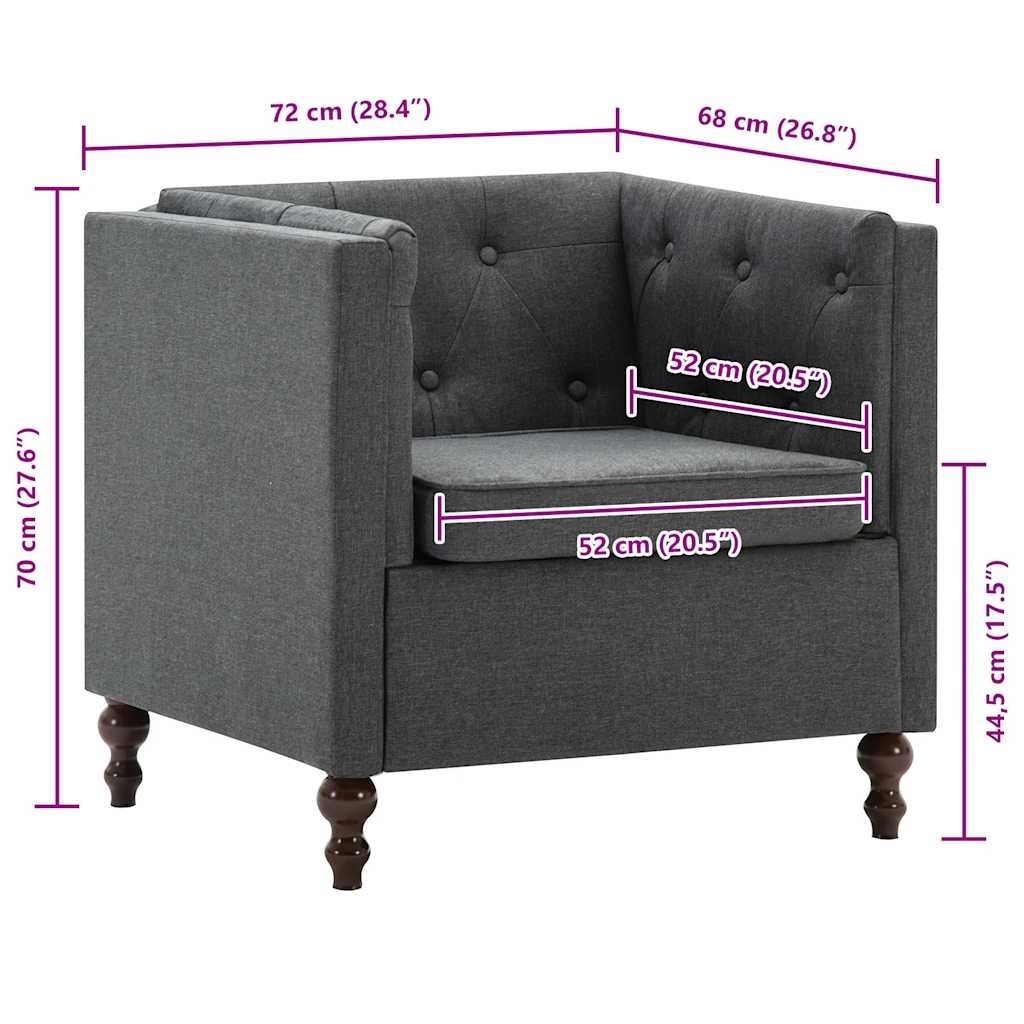 Sessel Dunkelgrau Stoff