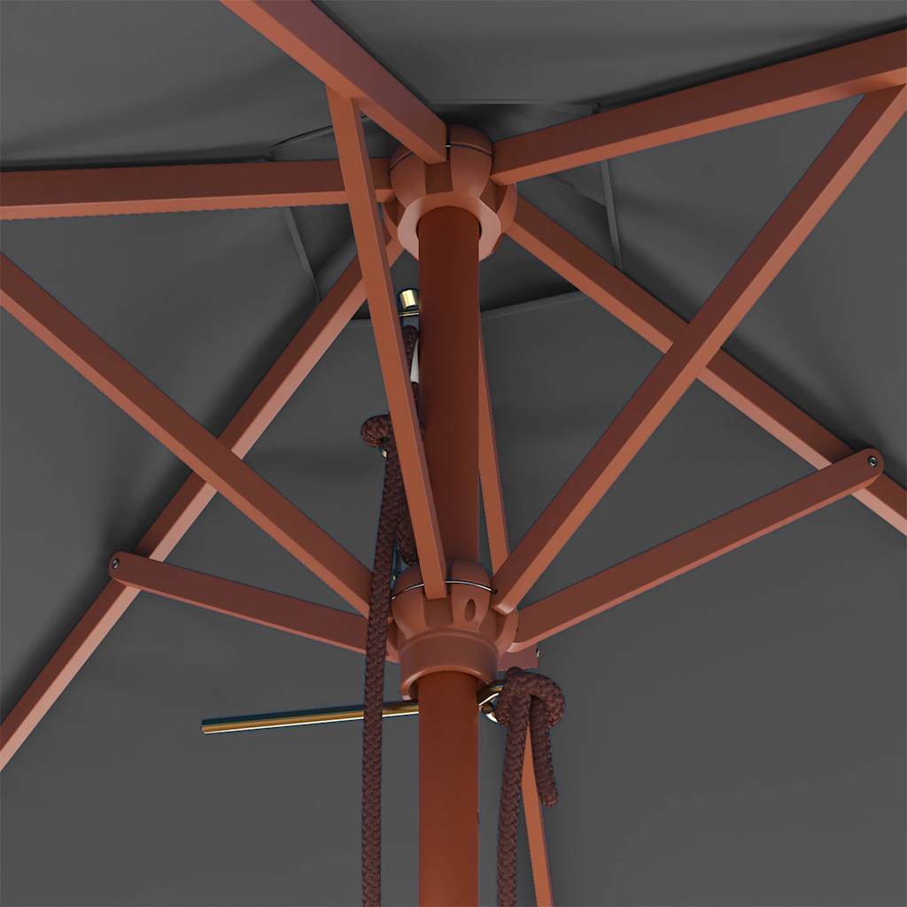 Sonnenschirm mit Holz-Mast 150x200 cm Anthrazit