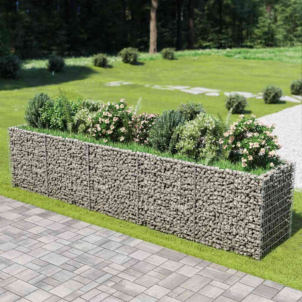 Gabionen-Hochbeet Verzinkter Stahl 450×90×100 cm