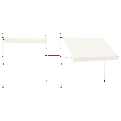 Einziehbare Markise Handbetrieben 300 cm Cremeweiß
