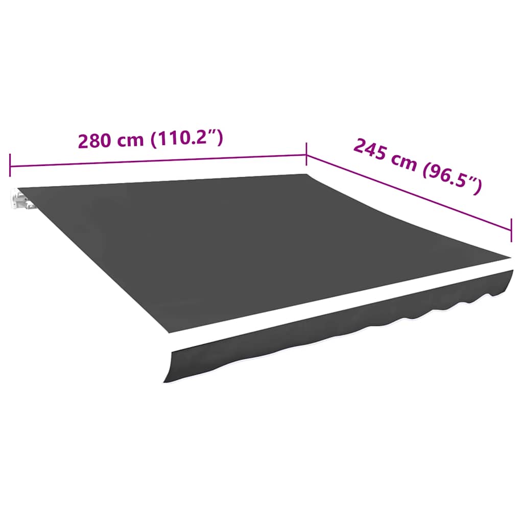 Markisenbespannung Canvas Anthrazit 300x250 cm