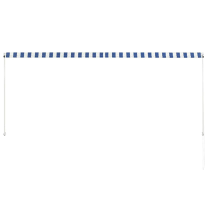 Einziehbare Markise 300×150 cm Blau und Weiß