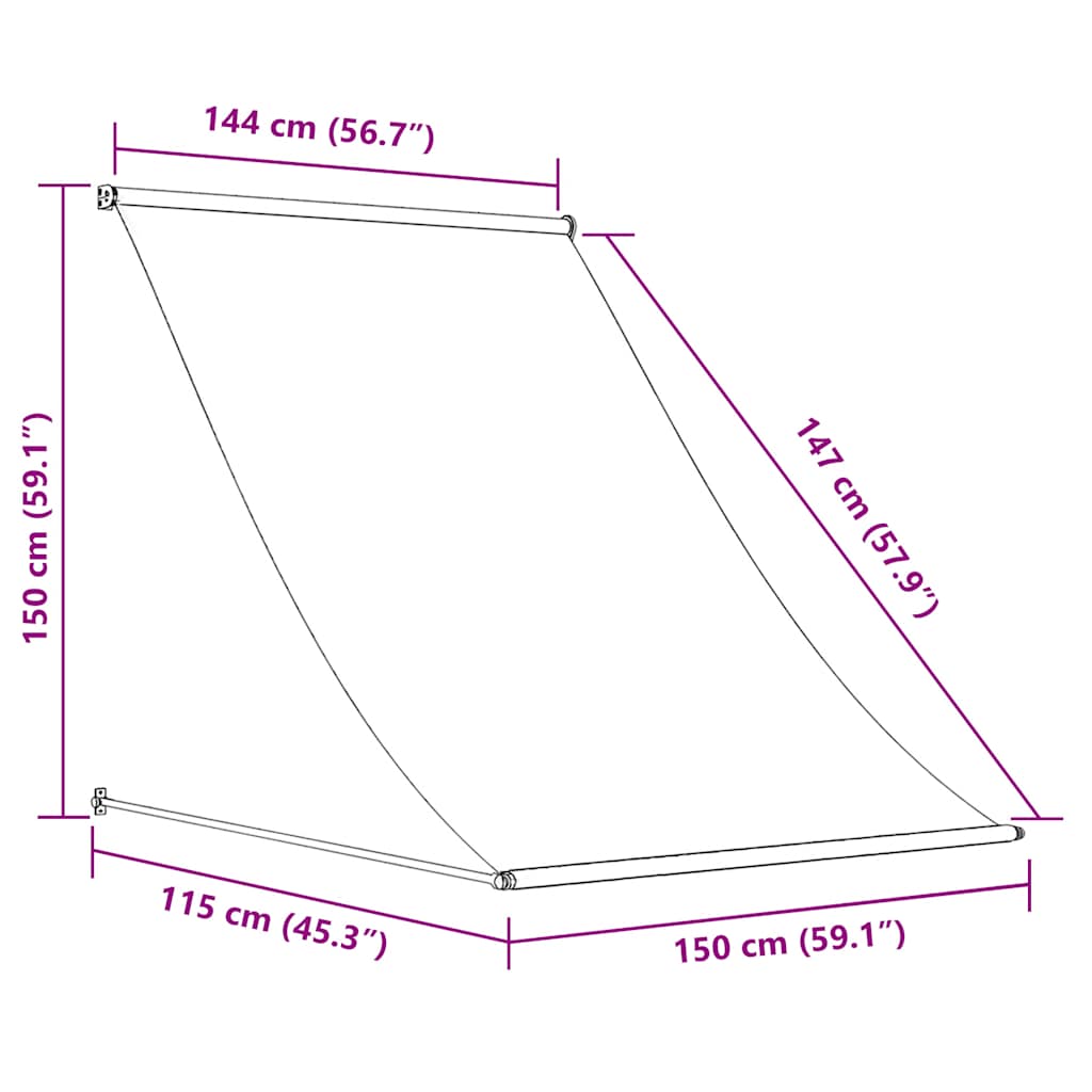 Einziehbare Markise 150×150 cm Anthrazit