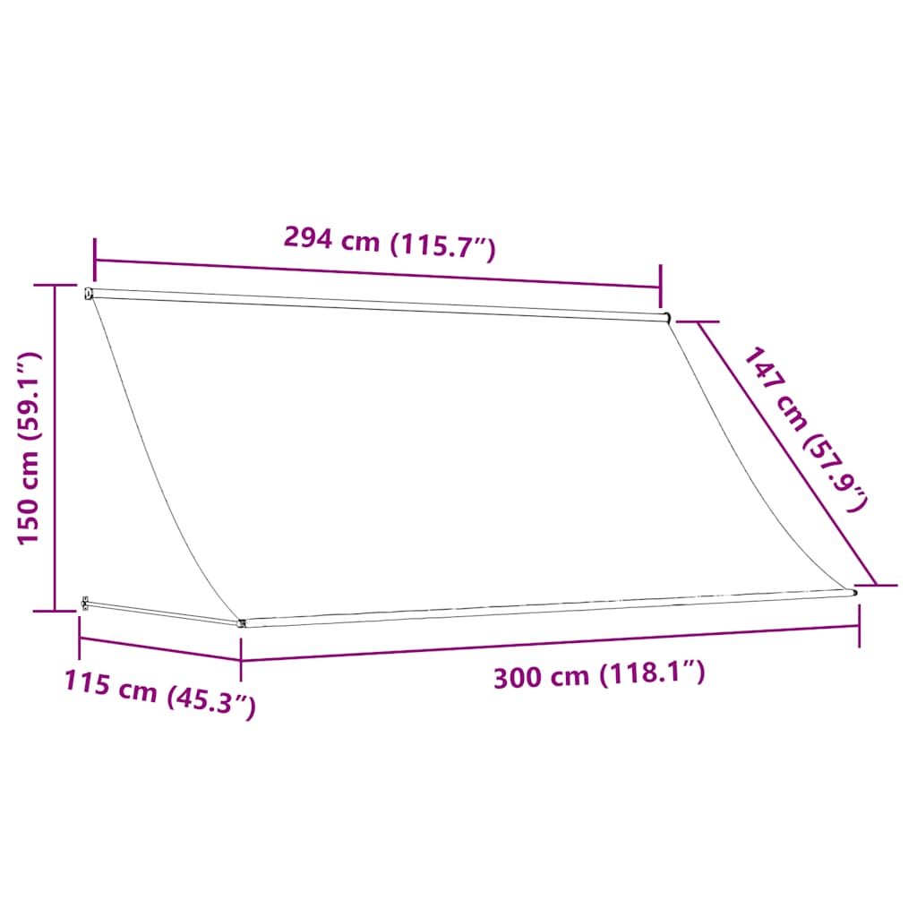 Einziehbare Markise 300×150 cm Creme