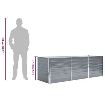 Garten-Hochbeet Verzinkter Stahl 240x80x77 cm Grau