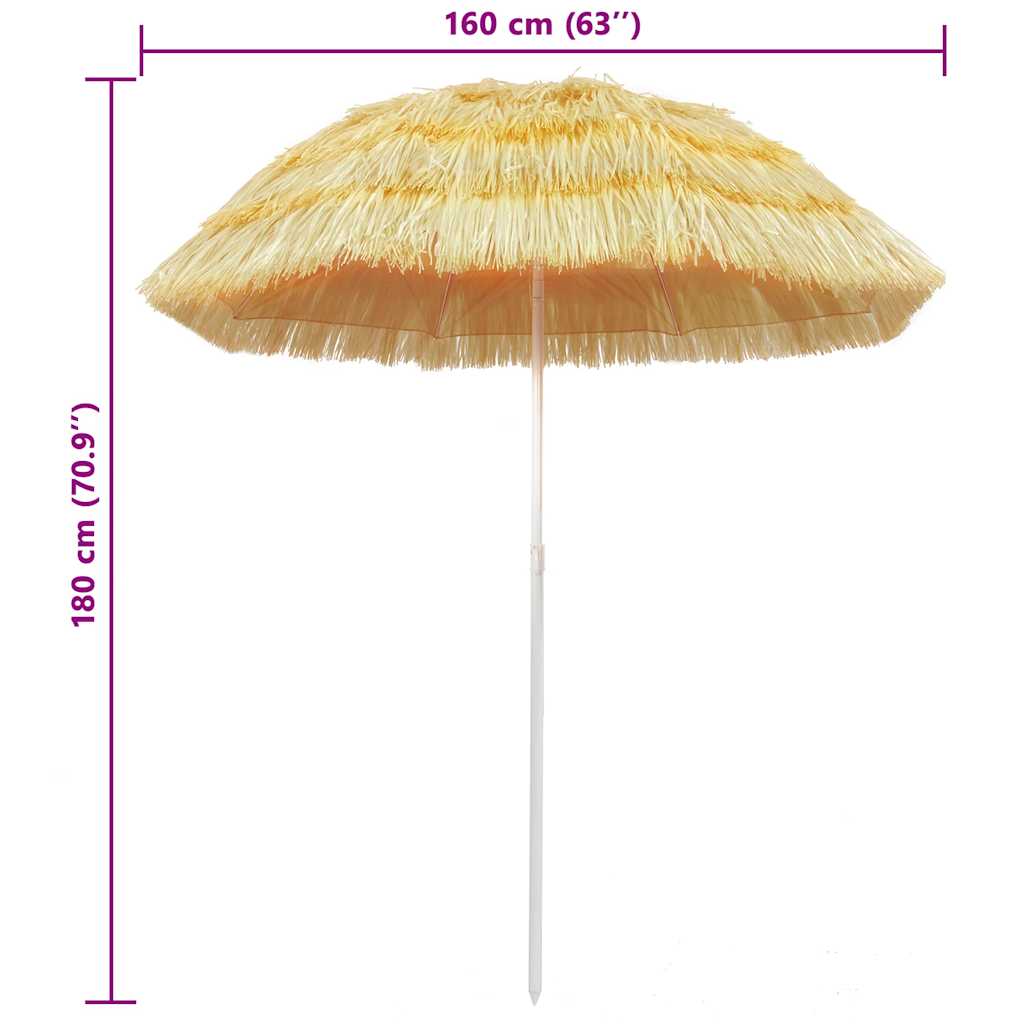 Strandschirm Natur 180 cm Hawaii-Stil