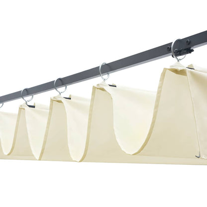 Pavillon mit Dach Poly Rattan 300x300x220 cm Braun und Creme