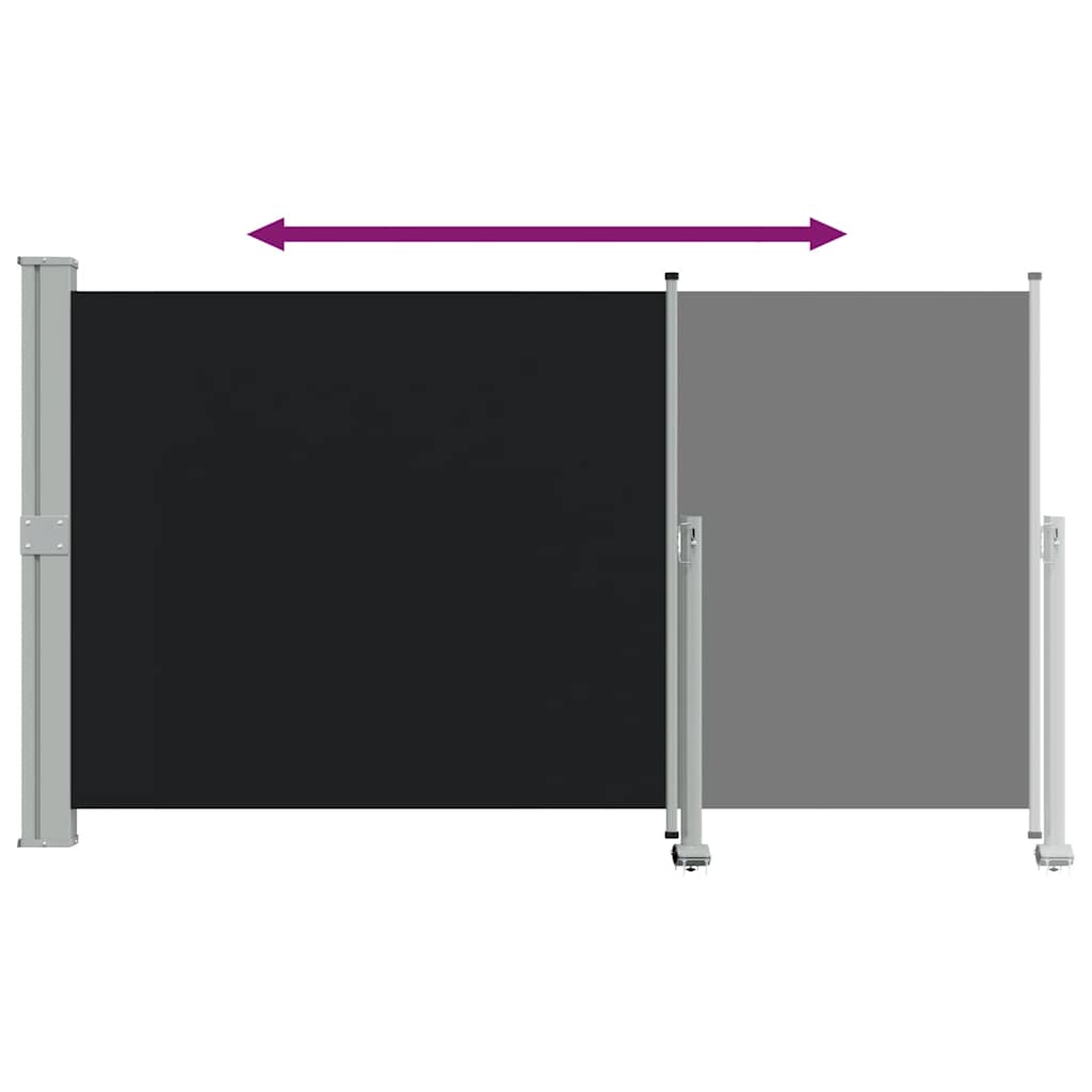 Ausziehbare Seitenmarkise 140x300 cm Schwarz