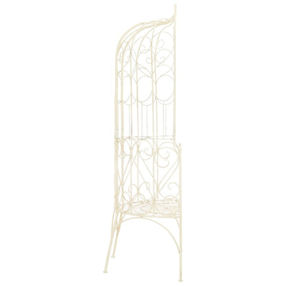 Gartenbank 95 cm Eisen Antik Weiß