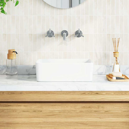 Waschbecken 40 x 30 x 13 cm Keramik Weiß