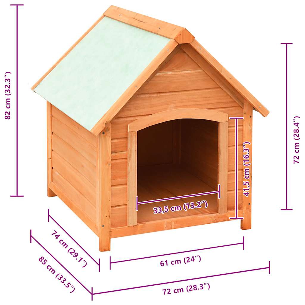 Hundehütte Kiefernholz & Tannenholz Massiv 72x85x82 cm